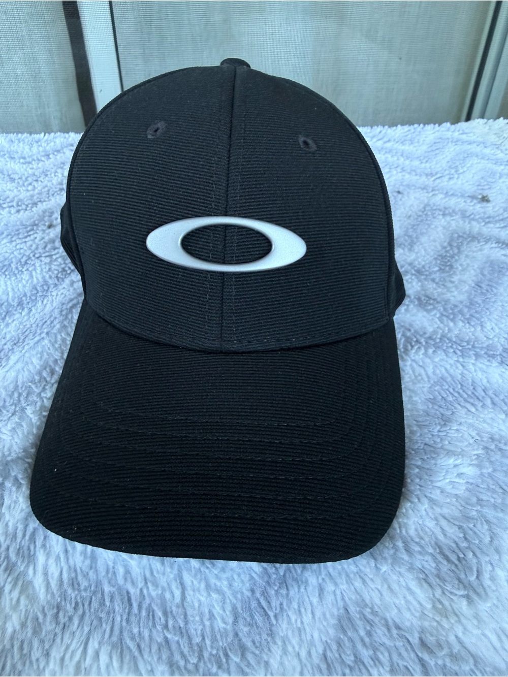 Oakley Black Cap with White Oval Logo